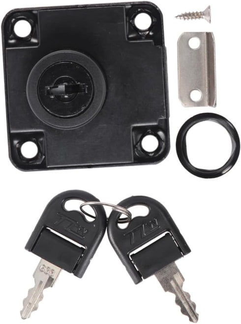 3pcs DOITOOL Office Files Cabinet Lock Zinc Alloy Lock Keys Diameter Easy to Install for Office Cabinets Bedside Black