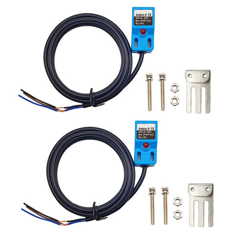 SN04-P PNP NO Inductive Proximity Sensor Normally Open Detection Switch with SN Bracket (Blue, 2 Pack)