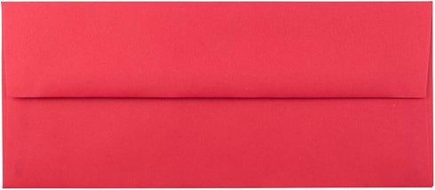 JAM PAPER #10 Business Colored Envelopes - Red Recycled, 100/Pack, 4 1/8 x 9 1/2