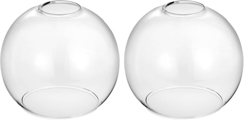 2 Pack Clear Glass Shades Globes, Glass Lamp Shade Covers Replacements, 1.65