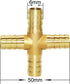 Joywayus 1/4"(6mm) Hose Barb 4 Way Union Fitting Pipe Cross for Water/Fuel/Air