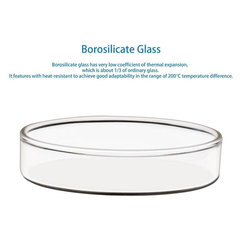 stonylab Glass Petri Dish with Lid, 5-Pack Borosilicate Glass Cell Culture Dish for Laboratory
