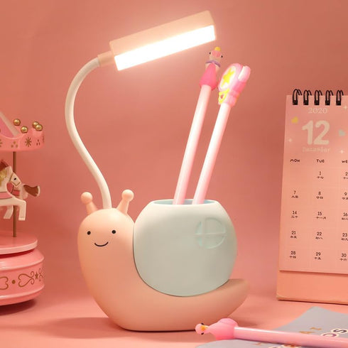 ZYTC LED Desk Lamp, Cartoon Snail Adjustable Foldable Reading Lamp, USB Charging for Students