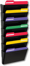 Wall File Organizer with Expandable Wall Pockets, 7 Pocket, Letter-Sized, Black