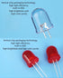 ProCircFix 50Pcs 10mm 10Pcs F10 LED Diode Kit, Red Yellow Blue Green White Each, High Brightness Diffused LED