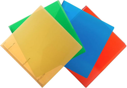 JAM PAPER Plastic 2 inch Binders, Assorted 3 Ring Binders, 4/Pack