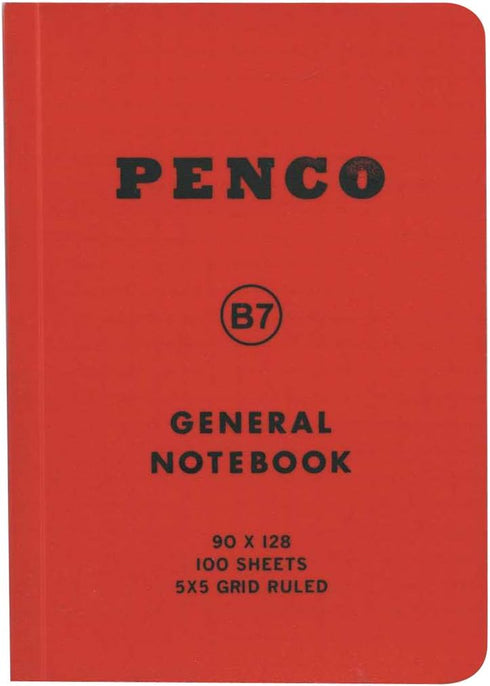 HIGHTIDE Hi Tide CN158 Notebook, B7 Square, Red Penko