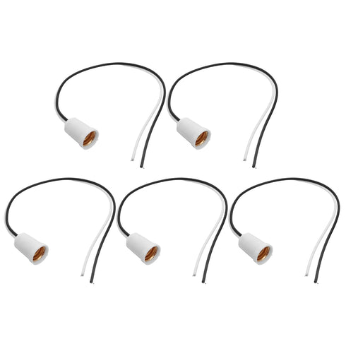 5Pcs E12 Bulb OSALADI Screw Light Socket with Cord - White Holder Base for Hanging Pendant Lamps Indoor Office