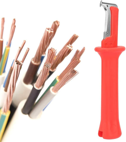 Jadeshay Electrical Cable Stripper Tool, Insulated Wire Dismantling Knife with Ergonomic Handle and Safety Cap