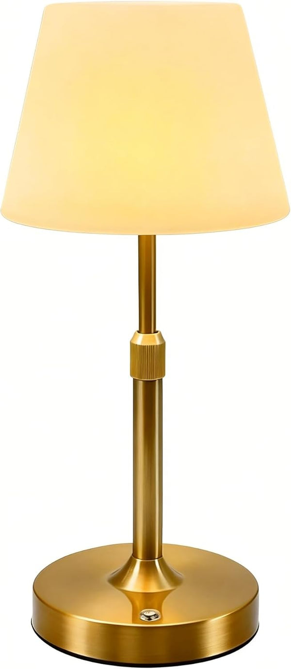 WAJIAWAQIAO Cordless Table Lamp, 5200mAh Battery Operated Table Lamp, IP54 Waterproof Portable Gold