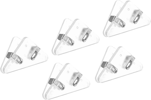 PATIKIL 5Pcs Multifunctional Document Clip, Triangular Clips for Books Pages, Transparent White