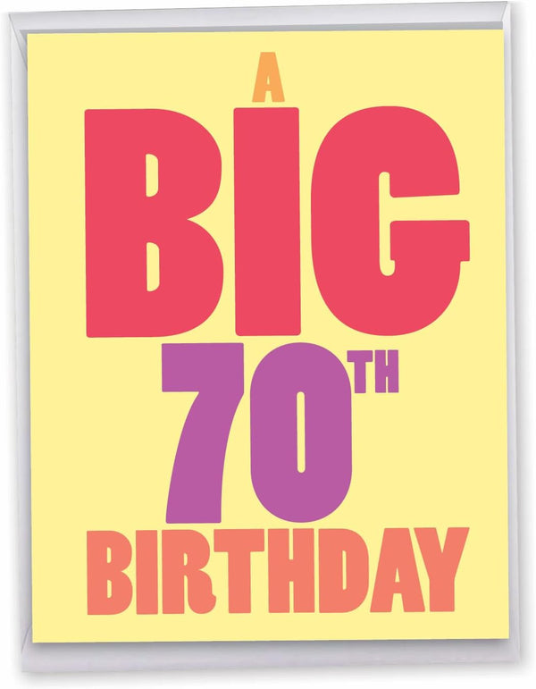 NobleWorks 70th Birthday Greeting Card, Jumbo (8.5 x 11 Inch), Fun Card for Milestone 70 Years Old Birthdays