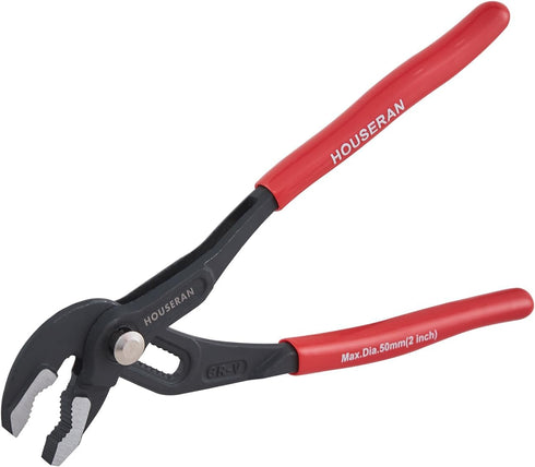 Slip Joint Pliers, HOUSERAN 10 Inch Water Pump Pliers with Comfort Red Grips for Home Repair