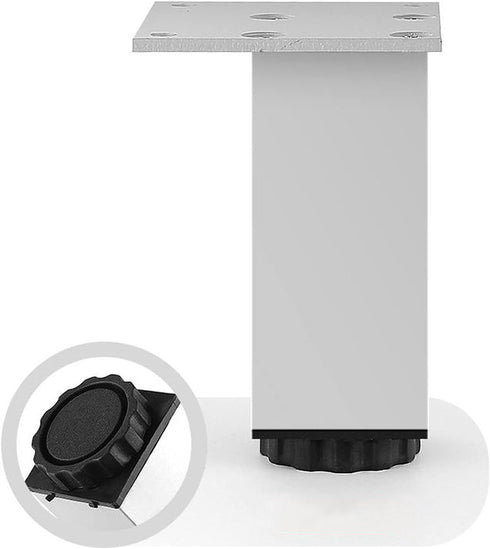 Generic Screws,4 80mm/3.1in,Silver Adjustable Metal Square Table Legs,Sofa Legs,Bathroom Cabinet Support Legs,Kitchen