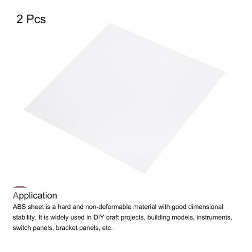 MECCANIXITY White ABS Plastic Sheet 8 x 8 x 0.04 Inch for Building Model, Pack of 2 Pcs