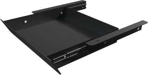 Under Desk Mounted Sliding Drawer with 60 Degree Tilt Panel, 15'' Long & 9'' Deep Storage Organizer for Sit Stand