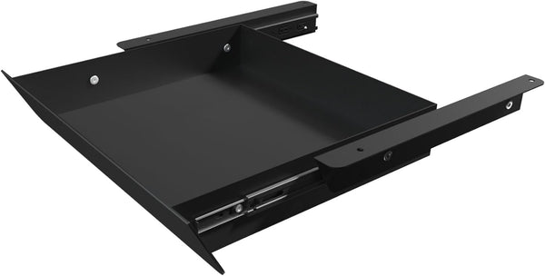 Under Desk Mounted Sliding Drawer with 60 Degree Tilt Panel, 15'' Long & 9'' Deep Storage Organizer for Sit Stand
