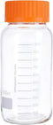 Lab Media Storage Reagent Wide Mouth Bottles, 1000ml, Graduated GL80 Screw Cap Leakproof Multi-Purpose (Pack of 3,