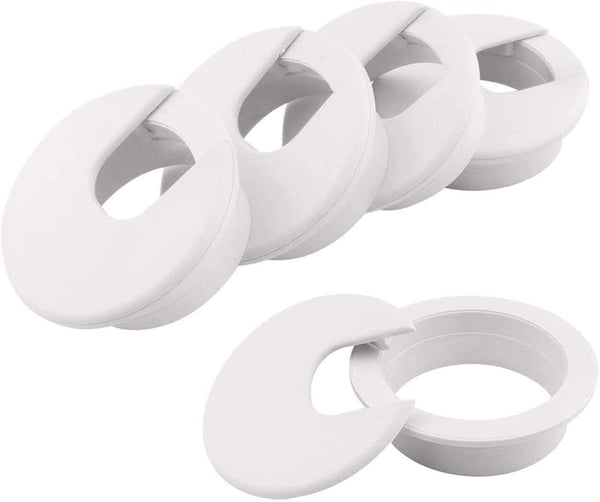 Desk Grommet 2 Inch, Plastic Wire Organizers, 5 Computer Cable Hole Cover Plugs