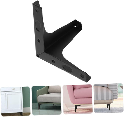 4pcs 17cm Set, Garneck Black Metal Triangle Furniture Legs Cabinet Feet Replacement for Sofa, Couch, Stool and Bathroom