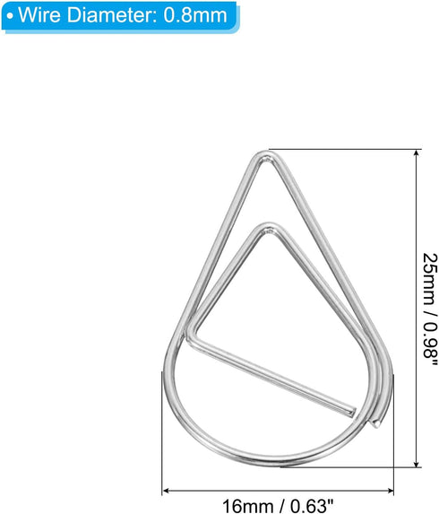 MECCANIXITY 150 Pieces Metal Paper Clip Drop-Shaped with Box 1 Inch Silver Tone for Crafts Organize Office Home by MECCANIXITY