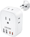 LENCENT Switzerland Travel Plug Adapter, Swiss Power Adaptor with 4 American Outlets, 4 USB Chargers