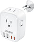 LENCENT Switzerland Travel Plug Adapter, Swiss Power Adaptor with 4 American Outlets, 4 USB Chargers