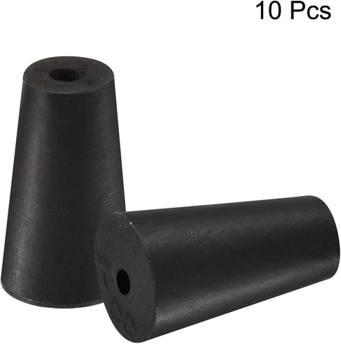 MECCANIXITY 10 Pieces Rubber Tapered Plug 10mm to 15mm, Black for Lab Home