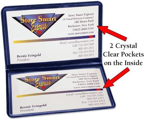Navy Blue Folding Business Card Holders StoreSMART - 10 Pack - Polypropylene Plastic (RPP2915NB10)