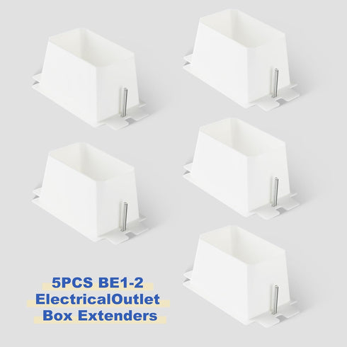 5PCS BE1-2 Electrical Outlet Box Extenders, 1 Gang Electric Box Extender with 10PCS Screws