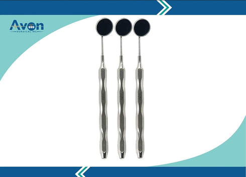 Avon Surgical #5 (3 Pack) Hollow Handle Dental Mouth Mirror for Teeth Inspections, Oral Care Instruments - Premium