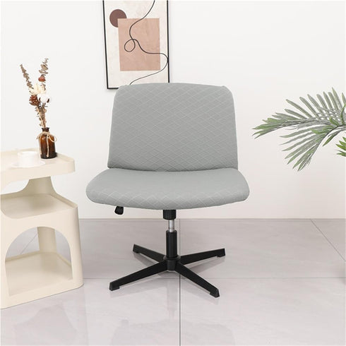 Generic Armless Protector(11) Stretch Criss Cross Chair Covers Rhombus Jacquard Chair Slipcovers Washable Office Desk