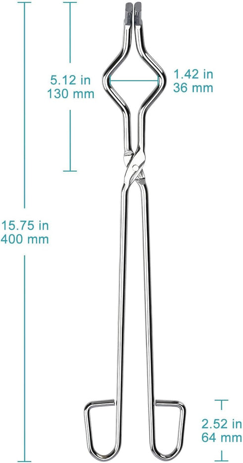 stonylab Crucible Tongs, 16 Inch Stainless Steel Crucible Tongs Laboratory Tongs for Securely Gripping by stonylab