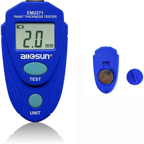 allsun Paint Thickness Gauge, Automotive Digital Car Coating Thickness Meter with Calibration Data Hold