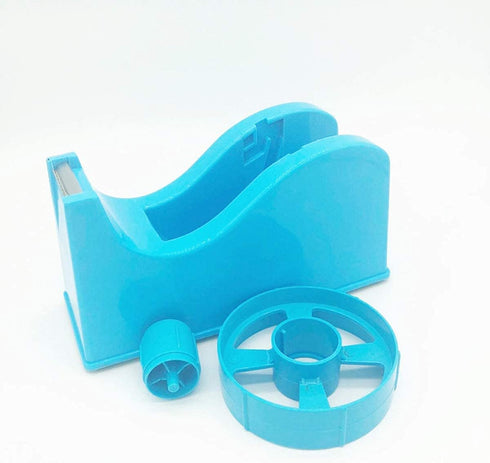 Desktop Tape Dispenser Adhesive Roll Holder with Weighted Nonskid Base - Fits 1" & 3" Core, Blue