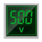 Digital Display AC Voltage Indicator, 22mm Square Head LED Tester AC50~500V Voltmeter Monitor (Green)