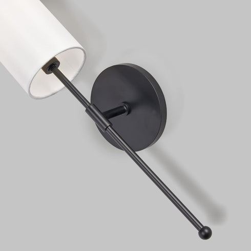 1 Pack) Modern Wall Light Fixtures, Soft Black Vanity Lights for Bathroom, Metal Sconces Wall Lighting with Fabric