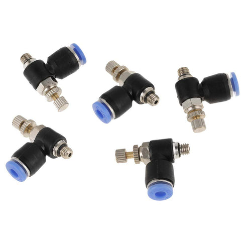 20Pcs M5 Pneumatic Air Flow Speed Control Valve Hose Fitting Quick Connector 360 Rotation