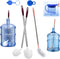 Bottle Brush, 3 Pack Long Handled Brushes with 2 Water Jug Caps for Cleaning Buckets, Glassware