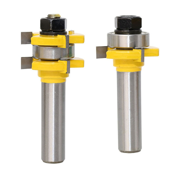 Tongue and Groove Router Bit Set, 2 Grooving Router Bits for Woodworking Tools, 1/2 Inch Shank