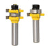 Tongue and Groove Router Bit Set, 2 Grooving Router Bits for Woodworking Tools, 1/2 Inch Shank