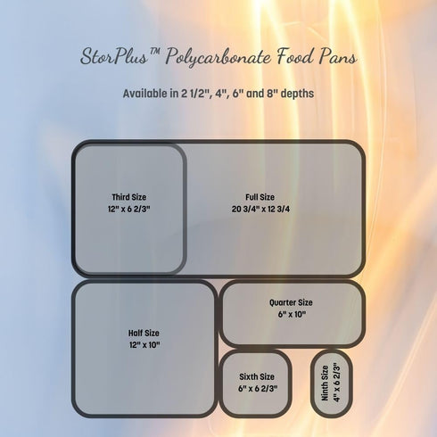 Carlisle FoodService Products Storplus Food Pan, Clear, 1/6 Size, 6 Inches Deep, Polycarbonate
