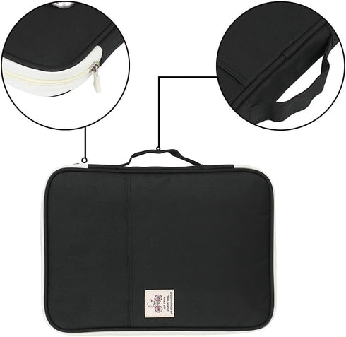 Multi-functional A4 Document Bags, Zippered File Folder, Portfolio Pouch Travel Binder Organizer with Handle for School
