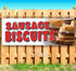 TampaPrinting Sausage Biscuits Banner 13 oz | Non-Fabric | Heavy-Duty Vinyl Single-Sided with