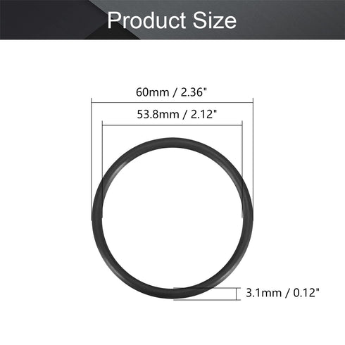 Othmro 5Pcs Nitrile Rubber O-Rings 0.11in Wire Dia 2.36in OD Metric Sealing Nitrile NBR Rubber Washers Round Buna-N O-Ring for Air Sealing Professional Plumbing Car Repair Air Connections Black