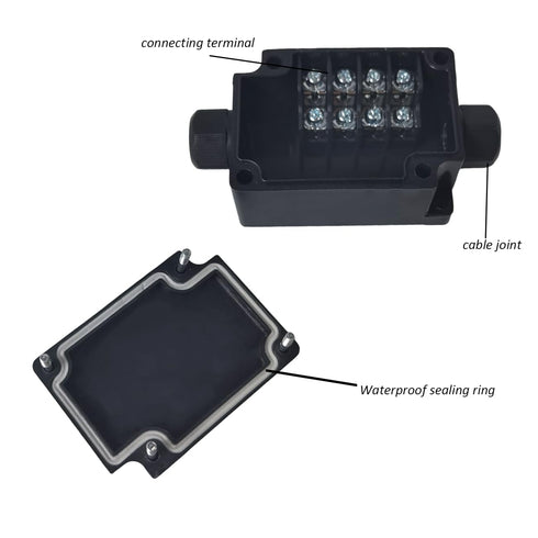 Electrical Junction Box, IP65 Outdoor Waterproof Cable Box, ABS Plastic, Black -70 * 50 * 36mm