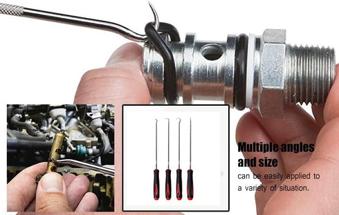 4-Piece Oil Seal Hook Set, Pull Out Hook and Screwdriver for Automotive, Electronics, Home Repair