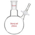 stonylab Borosilicate Glass Reaction Flask, Single-Neck 250 ml with 24/40 Joint and PTFE Stopcock Valve