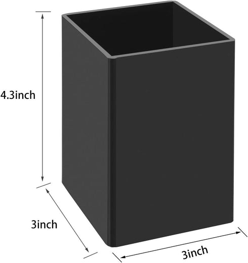 NIUBEE Black Acrylic Pen Holder 4 Pack, Desktop Pencil Cup Organizer for Office Desk Accessories