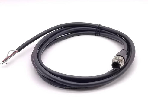 M12 Connector A Code Single Male Head Straight Aviation Plug, 5 Pin 2M/6.6ft Cable